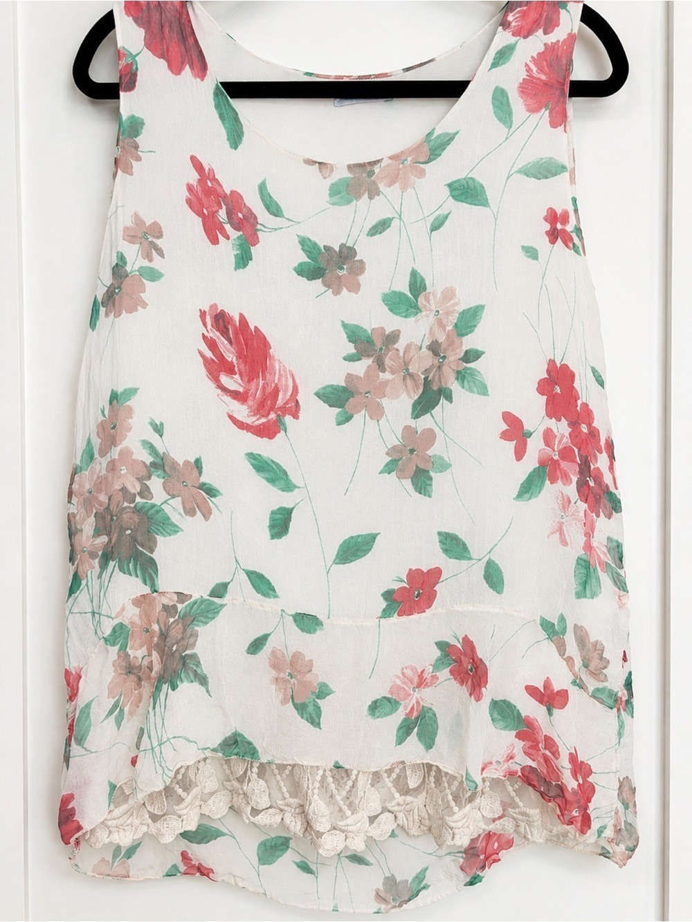 Tendenze Italy Silk Floral Tank Top – Size L